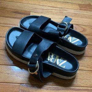 Zara Buckle Slide Espadrille Sandals